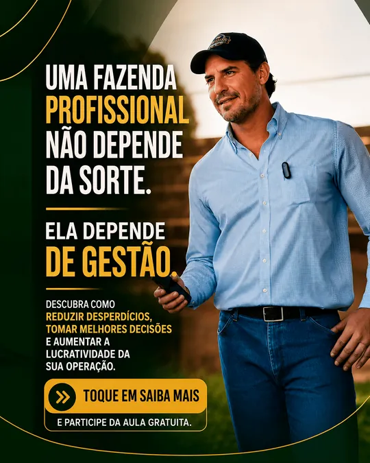 Criativo de anúncio sobre gestão de fazendas