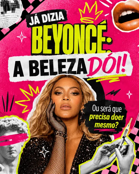 Post de estética com tema A beleza dói