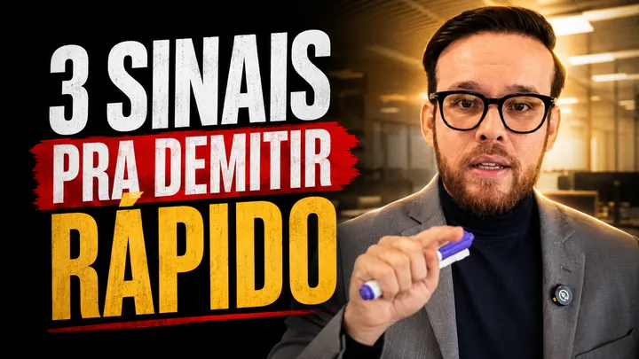 Thumbnail de YouTube 3 sinais pra demitir rápido
